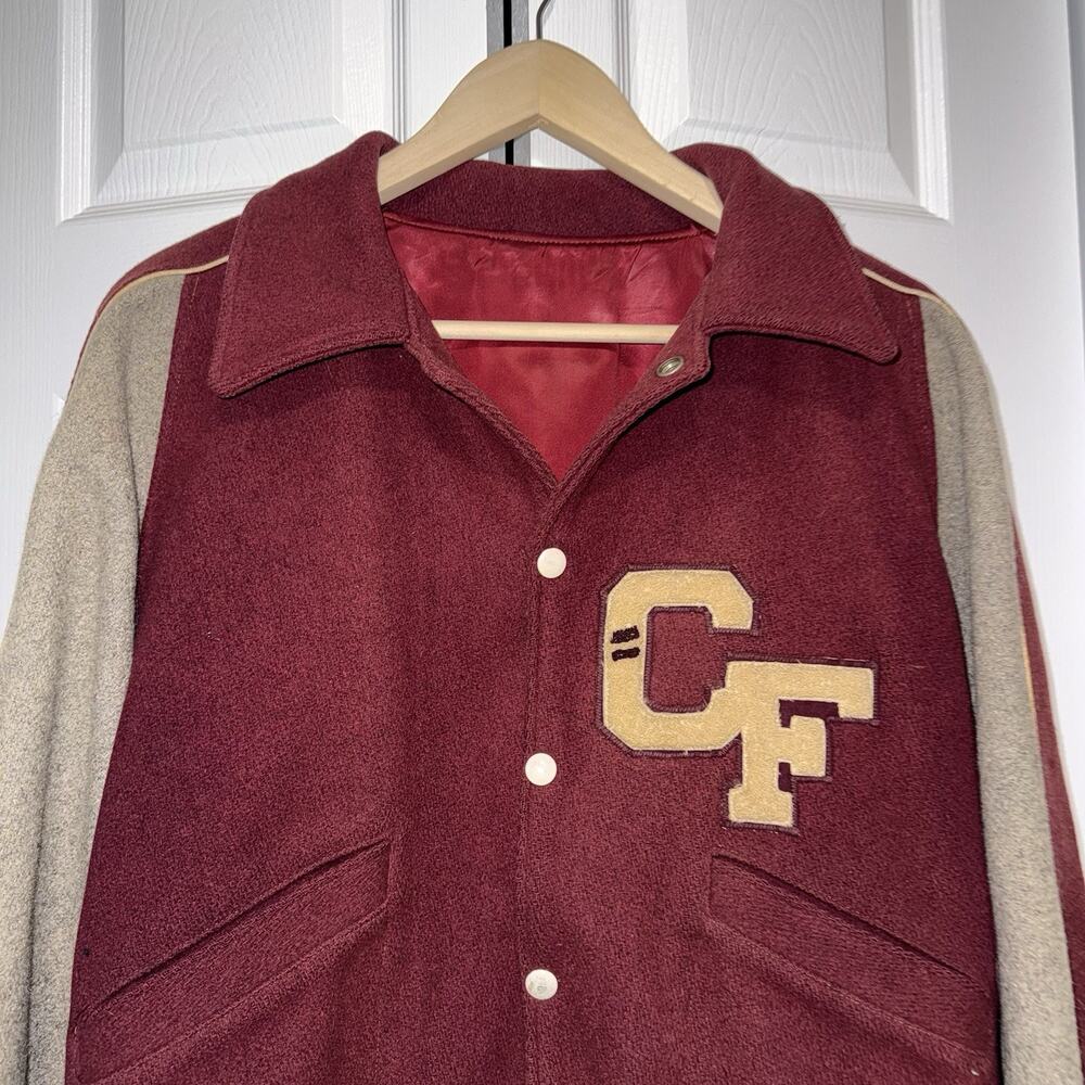 Vintage 1960s Wool Letterman Varsity Jacket Size Medium - Picture 2 of 7